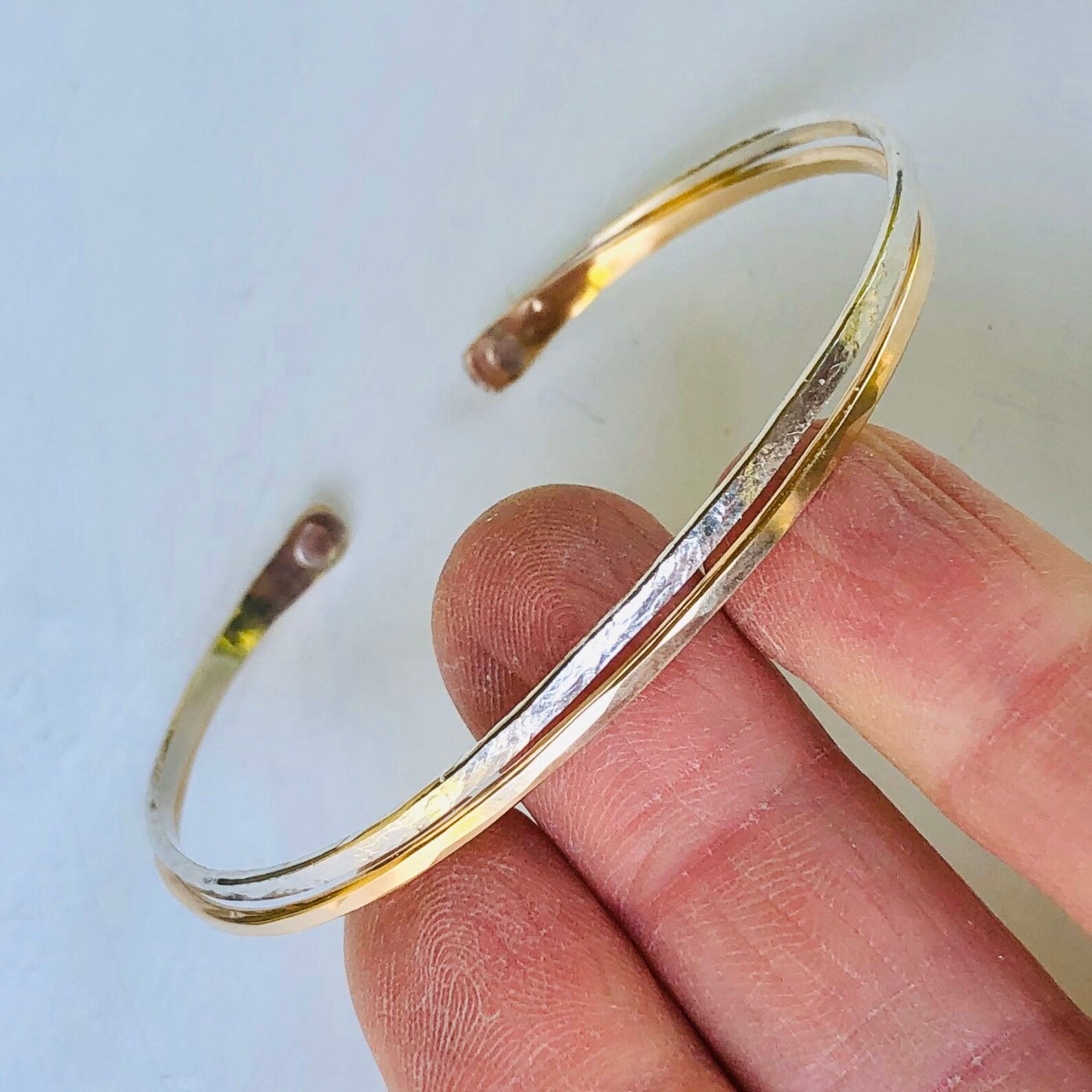 Double Wire Cuff Bracelet Gold Cuff Bracelet Silver Cuff Etsy