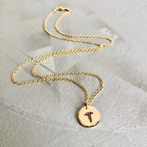 Medical Alert Necklace with Small Charm, Medical ID Necklace Small Round Charm Necklace