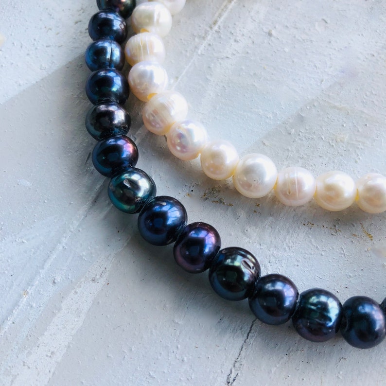 Oyster Pearl Necklace Pearl Necklace Silver Pearl Necklace Etsy