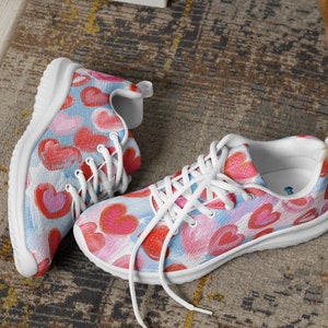 Tennis shoes with hearts on them hotsell