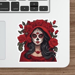 Sticker Day of the Dead, Red Riding Hood Sticker, Halloween Sticker, Gothic Fairy Tale, Trick or Treat Dark Academia, Die-Cut Sticker Gift