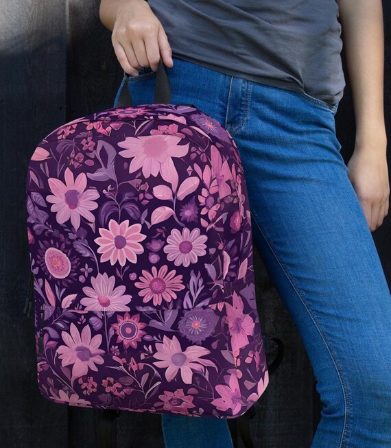 Floral Folk Art Backpack: Water-resistant Travel Bag - Etsy display picture 1