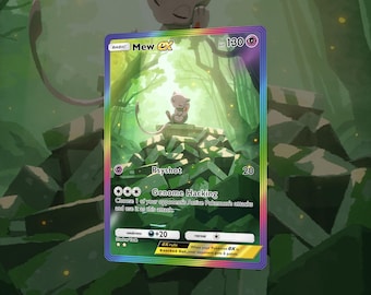 Custom Mew ex Secret Illustration Rainbow Rare - Full Art | Physical Pokémon TCG Pocket Holofoil Art for Collectors