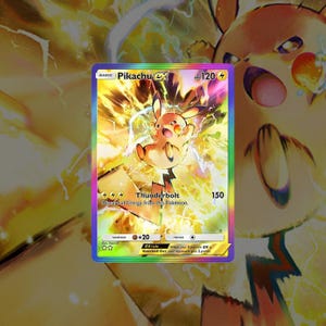 Custom Pikachu EX Seltene Regenbogen Kunstkarte - Shining Revelry Erweiterung | Physische Pokémon TKG Pocket Holofoil Kunst für Sammler, Geschenke