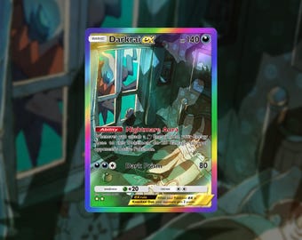 Custom Darkrai EX Immersive Full Art Card - Space-Time Smackdown Expansion | Physical Pokémon TCG Pocket Holofoil Art for Collectors, Gifts