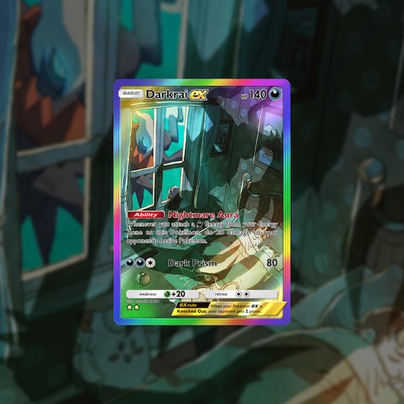 darkrai pokemon card full art Custom Darkrai EX Immersive Full Art Card - Space-Time Smackdown Expansion
