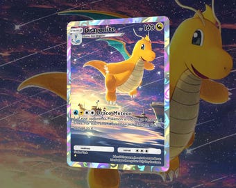 Custom Dragonite Holofoil Card - Fan Made Pokémon TCG Art