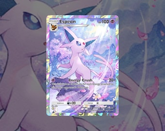 Custom Espeon Holofoil Card – Fan-Made Pokémon TCG Art