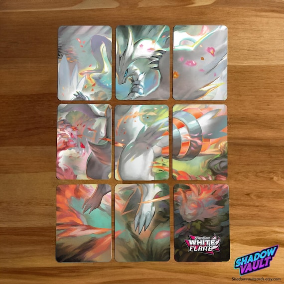 Black Bolt & White Flare Binder Page Dividers - Zekrom, Reshiram, Kyurem EX 9, 12, 16 Card Set – Custom TCG Full Art Card Organizer Vault X