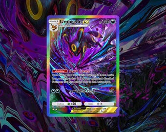 Umbreon EX Proxy Card | Rainbow Holofoil, Fan-Made Art