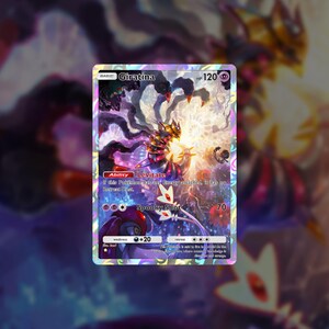 Aangepaste Giratina Pokémon-kaart – TCG Pocket-geïnspireerde fysieke holo-proxy – verzamelobject volledige kunst voor verzamelaars, cadeaus – ruimte-tijd Smackdown