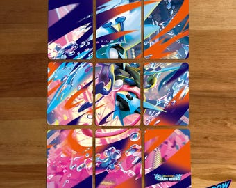 Chaos Rising Binder Page Set | Full Art Mega Greninja, Pyroar, Floette, and Dragalge Custom Pokémon TCG Dividers | Mega Evolution Fan Design