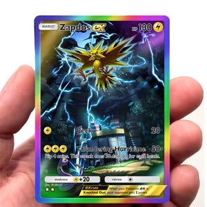 Custom Zapdos zapdos ex Secret Illustration Rainbow Rare - Full Art | Physische Pokémon TKG Pocket Holofoil Kunst für Sammler