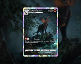 Custom Houndoom Full Art Card - Regular | Physical Pokémon TCG Pocket Holofoil Art for Collectors