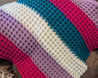 Crochet Waffle Stitch Baby Blanket