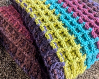 Waffle Stitch Crocheted Baby Blanket