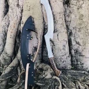 Custom Handmade Carbon Steel Blade Survival Khopesh Sword | Hunting Sword for Camping