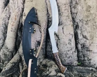 Espada Khopesh de supervivencia con hoja de acero al carbono hecha a mano personalizada/espada de caza para acampar
