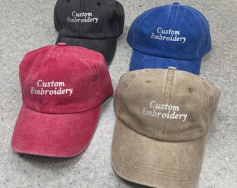 Custom Embroidered Hat, Personalized Text Baseball Cap,Vintage Dad Hat, Custom Quote Hat, Trucker Hat, Gift for Him Her, Mom Dad Grandma Cap