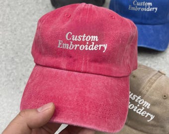 Personalized Embroidered Hat, Custom Name Baseball Cap, Vintage Dad Hat, Matching Couple Hats, Bridesmaid Gift, Christmas Gift for Mom Dad