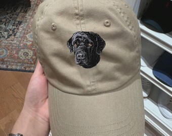 Embroidered Dog baseball hat Personalized Pet Portrait Vintage Hat Custom Dog Mom Hat Baseball Cap Pet Memorial Christmas Gift to Dog Lover