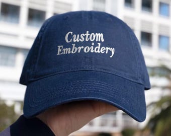 Personalized Embroidered Unisex Cap with Custom Text, Hand Embroidered Monogram Hat, Best Man Gift, Wedding Party Gift, Gift for Her or Him