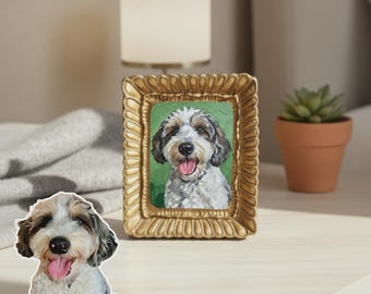 Hand-Painted Custom Pet Portrait, Mini Christmas Dog & Cat Painting from Photo, Pet Memorial, Pet Lover Gift, Personalized Pet Art