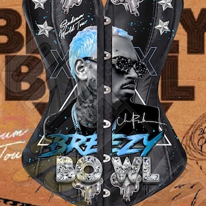 Blue Chris Brown Corset, Breezy Outfit,Personalized Chris Brown Corset, Chris brown, Breezy Bowl, Concert Outfit