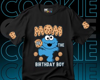 Personalized Cookie Monster Birthday Shirt, Customized Monster Cookie Birthday Matching T-Shirt, Cookie Party Theme, Birthday Gift