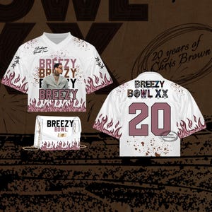 Personalized Chris Brown Football Jersey, Concert outfit, Chris Breezy, breezy bowl, ( JERSEY ONLY )