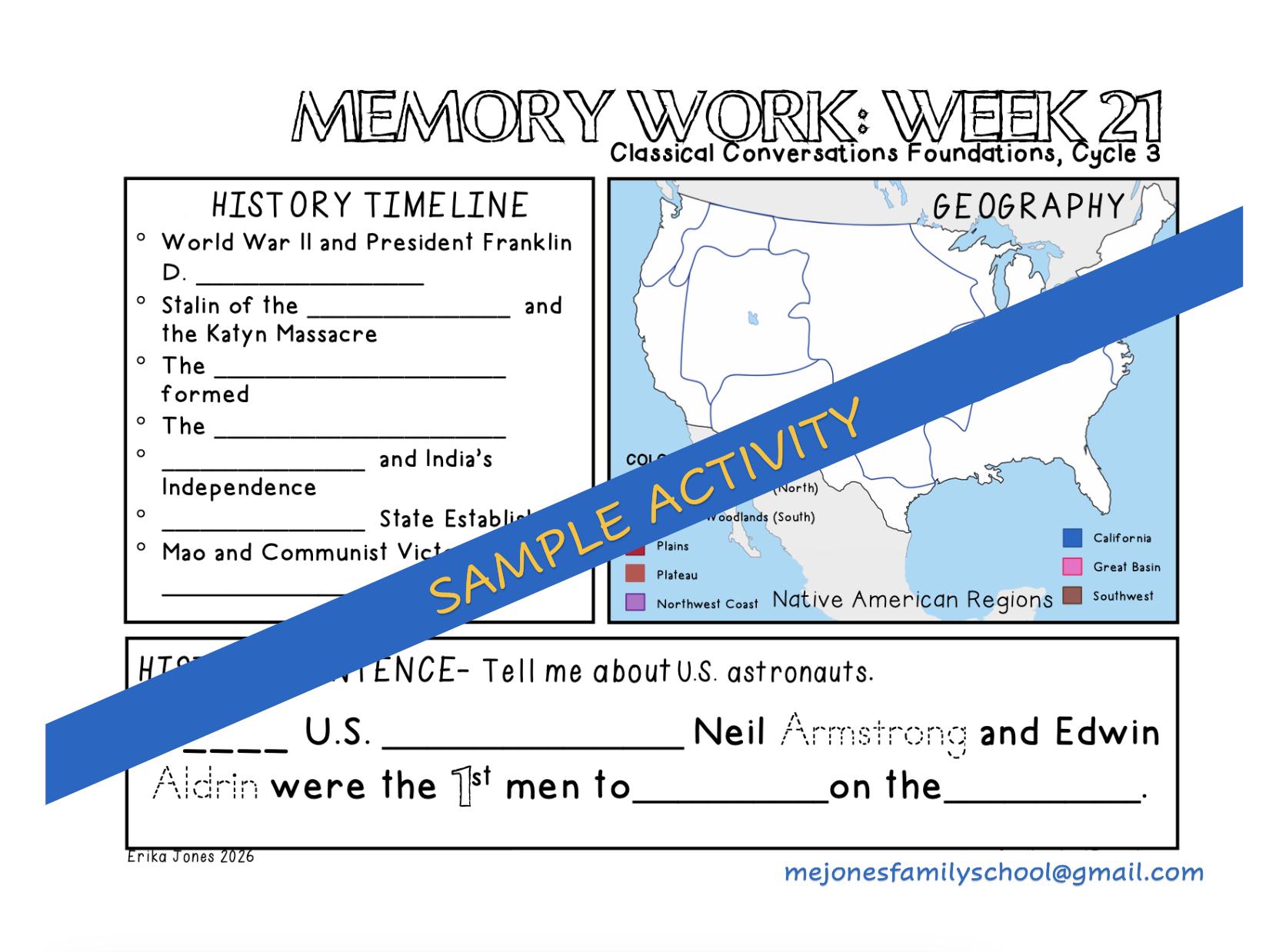 CC Cycle 3 Memory Work Worksheets | Classical Conversations Foundations ...