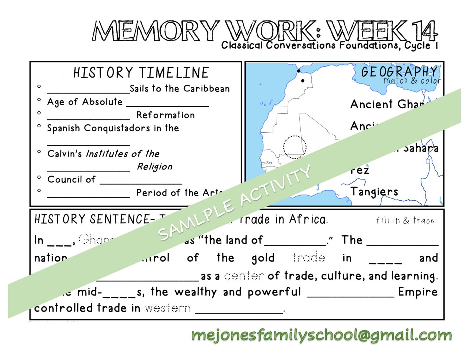 Classical Conversations Cycle 1, Memory Work Activities, Complete Cycle ...