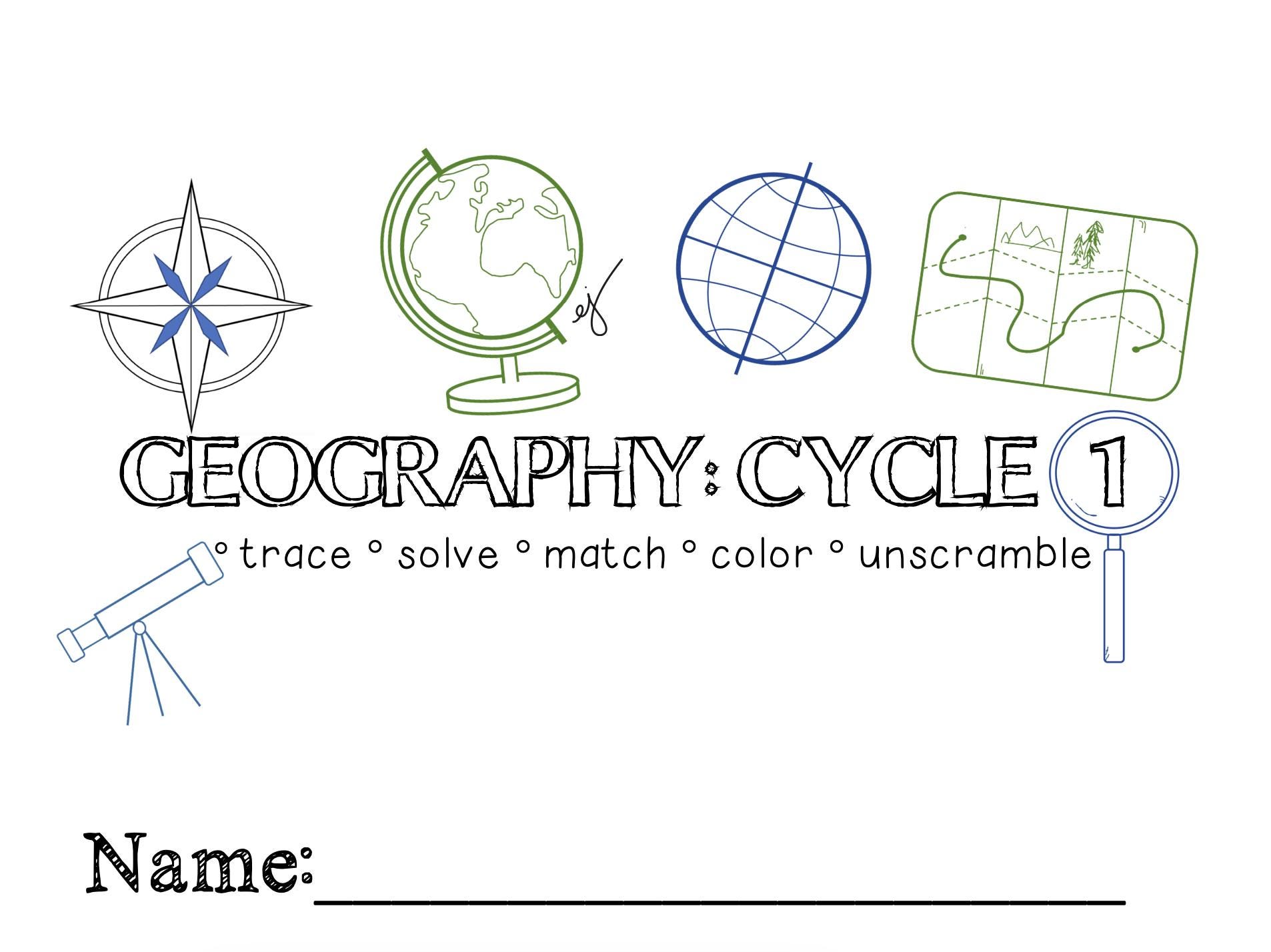 CC Cycle 1 Geography Worksheets | Classical Conversations Foundations ...