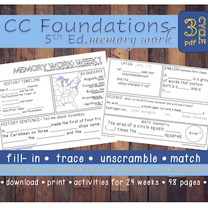 CC Feuilles d'exercices sur la mémoire, cycle 3 | Fondements des conversations classiques 5e édition PDF | Activités de copie pour l'école à la maison et la grammaire imprimables