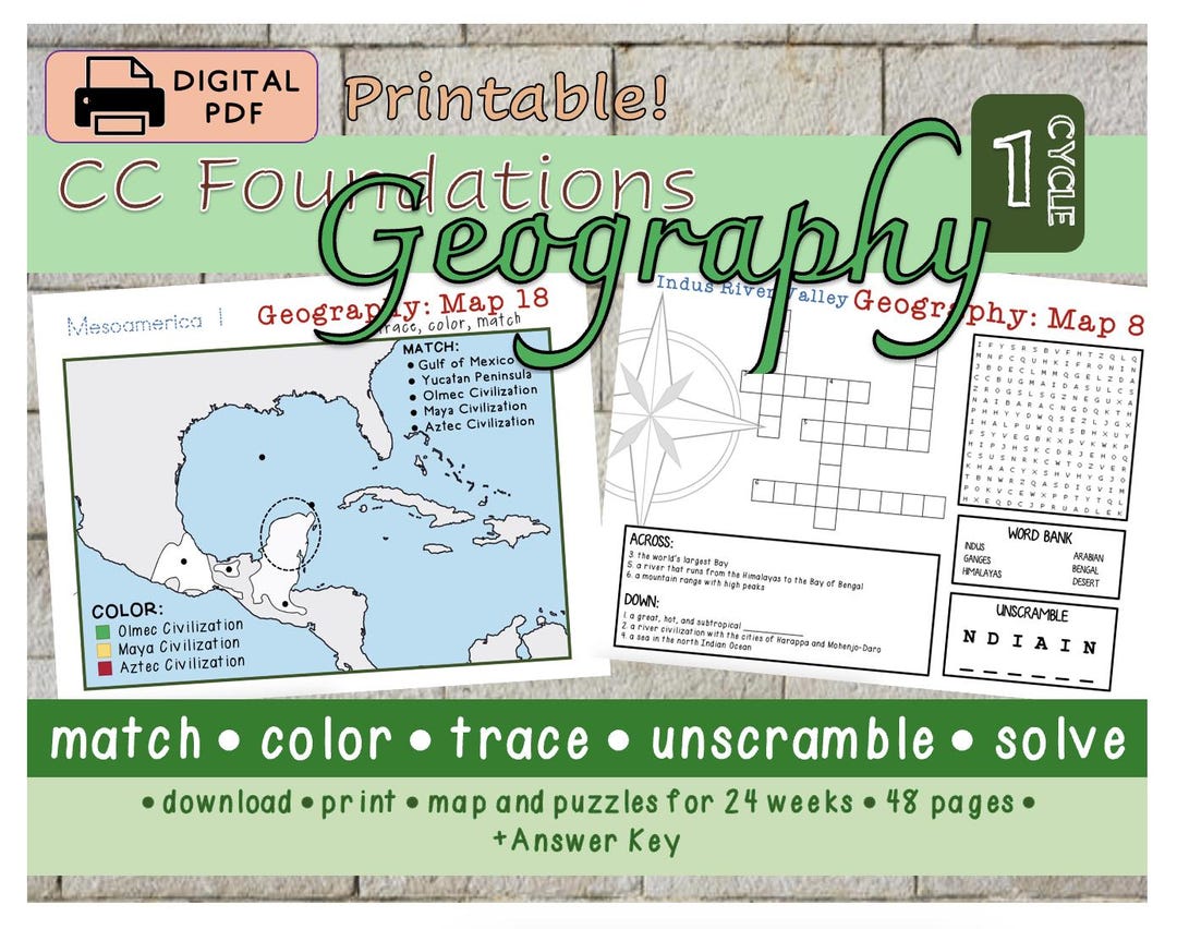 CC Cycle 1 Geography Worksheets | Classical Conversations Foundations ...