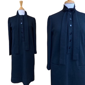 SALE/ Couture Designer Norman Norell/1960/70s/ wool dress with a story
