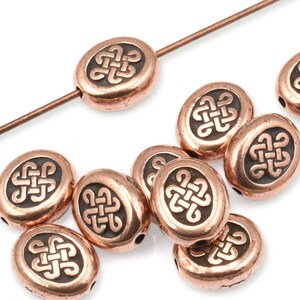 Celtic Beads - Antique Copper Beads - 9mm x 7mm TierraCast Endless Beads - TierraCast Pewter Celtic Knotwork Eternity Beads (P818)