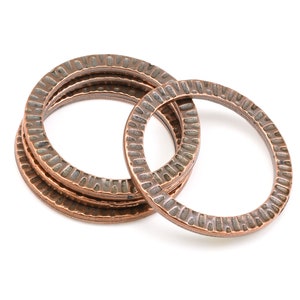 Large Antique Copper Rings TierraCast RADIANT RING Tierra Cast 1 1/4 Textured Metal Ring 32mm Diameter P634 Bild 1