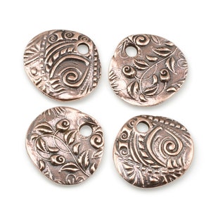 Bohemian Charms Antique Copper Charms TierraCast 5/8 JARDIN Charms Flower Nature Woodland Fern Woodland P1741 image 1