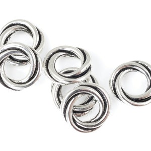 Loveknot Beads 12mm Antique Silver Love Knot Beads Silver Beads Large Hole Beads by TierraCast Pewter Silver Metal Beads PS349 image 1