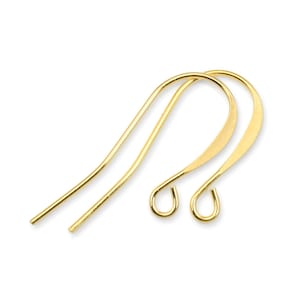 144 Gold Earring Findings Tall French Hook Ear Wires Plated Gold Findings for Earrings Jewelry Supplies FS74 image 1