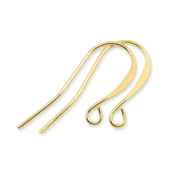 144 Gold Earring Findings - Tall French Hook Ear Wires - Plated Gold Findings for Earrings - Jewelry Supplies (FS74)