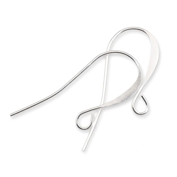 48 Silver Earring Wires - Silver Plated Earring Findings Tall French Hooks Earring Hooks Wires - Ear Findings Silver Findings (FS73)