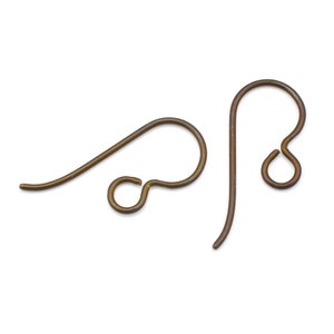 50 Dark Brown Niobium Ear Wires French Hooks Earring Wire Findings Hypoallergenic by TierraCast BULK BAG PH37 image 1