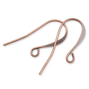 48 Antique Copper Plated Earring Wires - Matte Dark ANTIQUE COPPER Plated Earring Findings Tall French Hooks Earring Hooks Wires #FB700 bild 2
