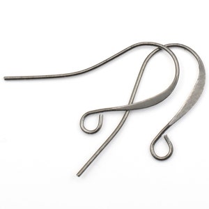 144 Gunmetal Earring Findings Gun Metal Ear Findings Tall French Hook Ear Wires Black Oxide Jewelry Supplies FB1-GM image 1