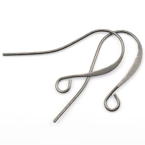 48 Gunmetal Earring Wires Gun Metal Ear Findings Tall French Hook Ear Wires Black Oxide Jewelry Supplies FB1-GM image 1