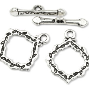 TierraCast Cathedral Toggle Clasp Findings Antique Silver Toggle Findings Closure Medium Toggle P2582 image 1