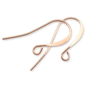 144 Copper Earring Findings Bright Copper Plated Tall French Earring Hooks Copper Ear Findings FB1 image 1