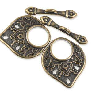 TierraCast Temple Toggle Clasp Set Antique Brass Toggle Findings Large Toggles for Bracelets and Jewelry Making Bronze Clasp P1732 image 1